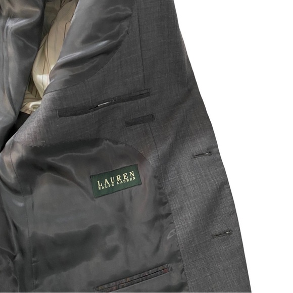 Ralph Lauren Men Grey 2-Button 100% Wool Suit Jacket Blazer Sz 44R Sports Coat - Picture 7 of 14